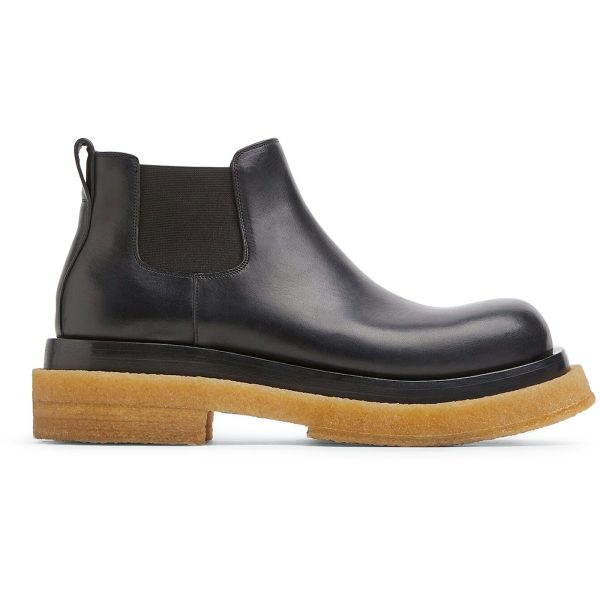 Bottega Veneta Lug Cropped Chelsea Boot Black Gum