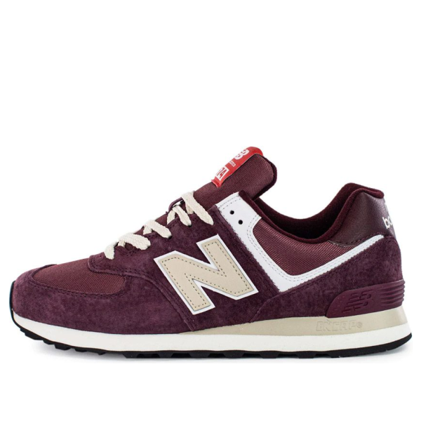 New Balance 574 Suede Maroon Grey