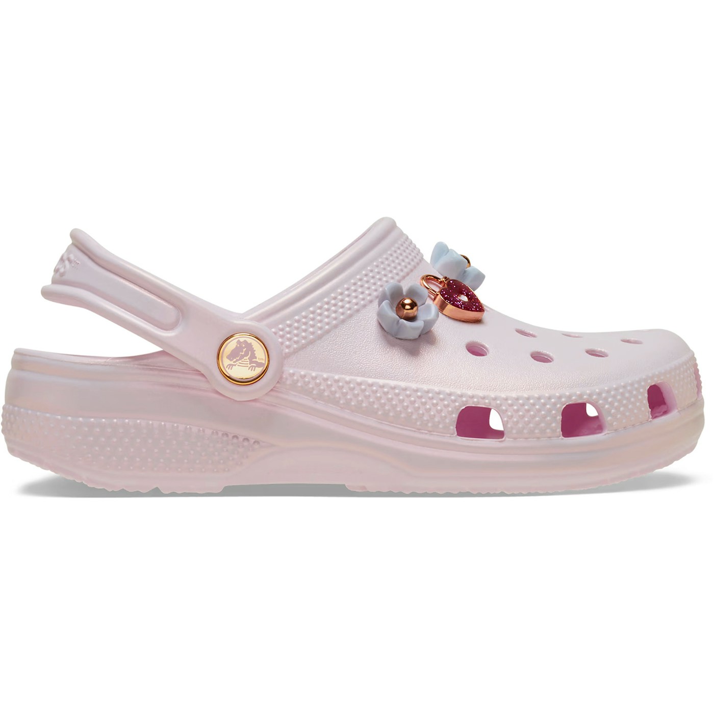 Crocs Classic Iridescent Charm Clog Pink Milk (Kids)