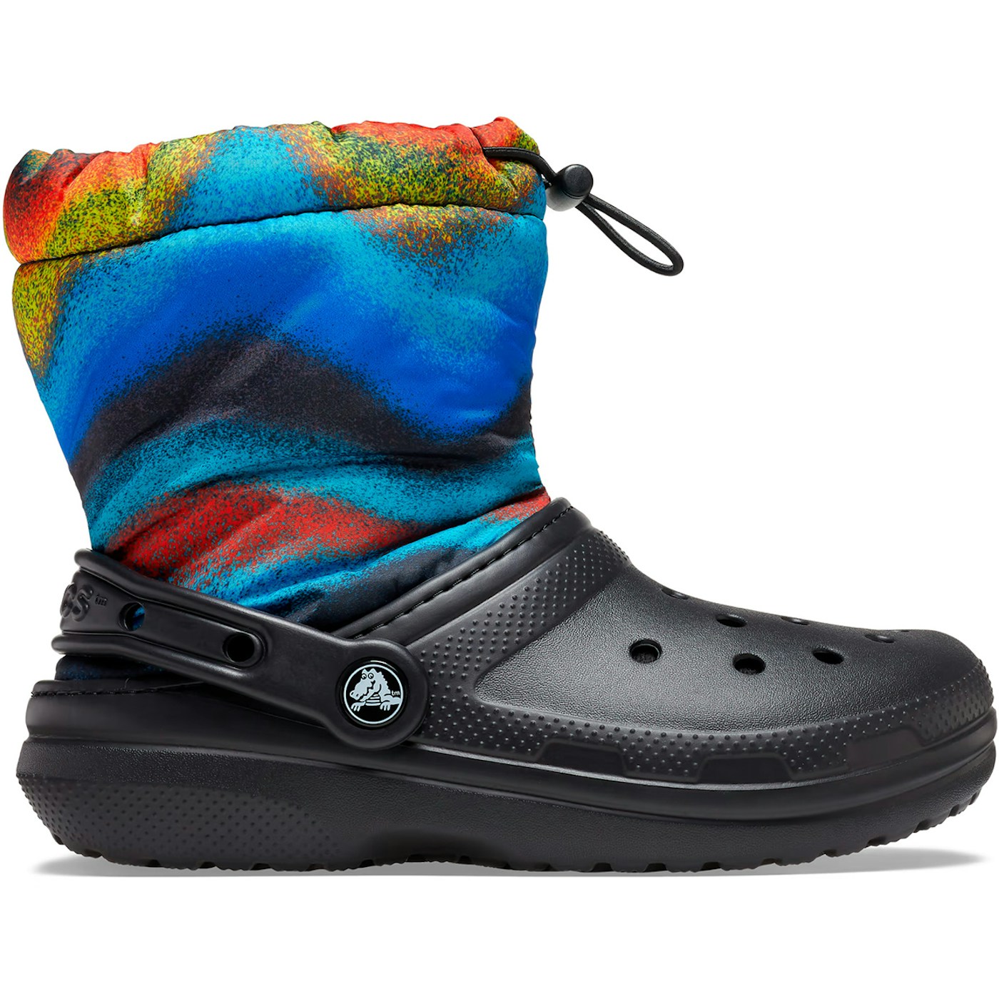 Crocs Classic Lined Spray Dye Neo Puff Boot Black Multi (Kids) 2 Crocs Classic Lined Spray Dye Neo Puff Boot Black Multi (Kids)