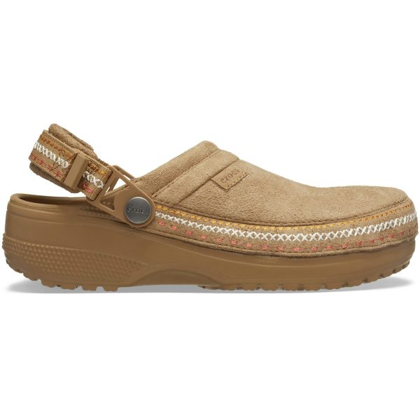 Crocs Crafted Vegan Suede Stitch Clog Sepia