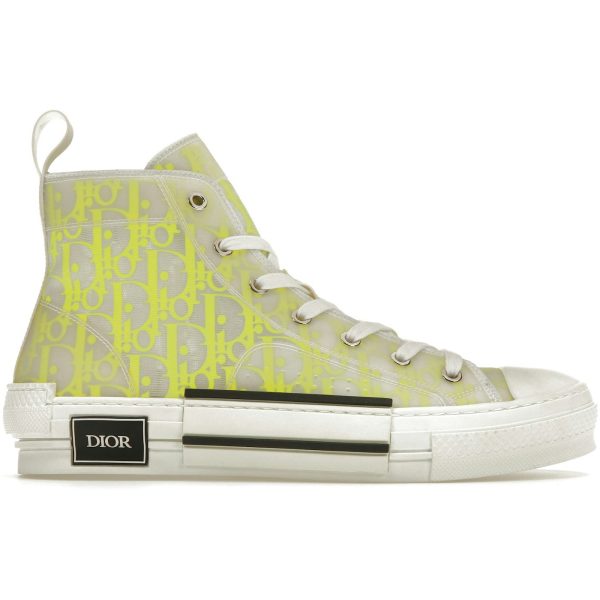 Dior B23 High Top White Yellow Oblique