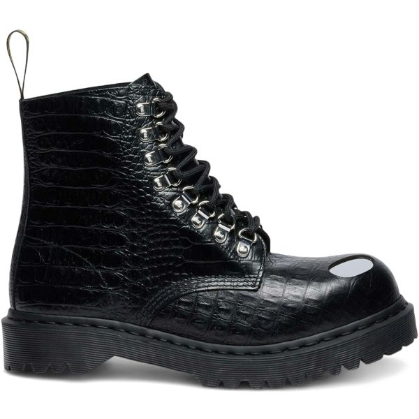 Dr. Martens 1460 Pascal Bex Steel Toe Leather Boot Black Croc Embossed Analine