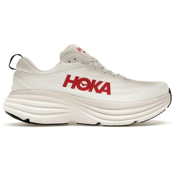 Hoka One One Bondi 8 White Vermillion