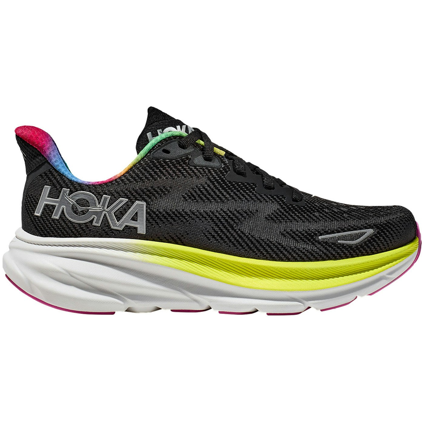 Hoka One One Clifton 9 Black All Aboard Multi-Color