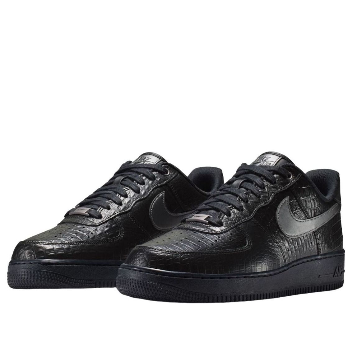 Nike Air Force 1 Low Black Metallic Dark Grey Croc 5 Nike Air Force 1 Low Black Metallic Dark Grey Croc
