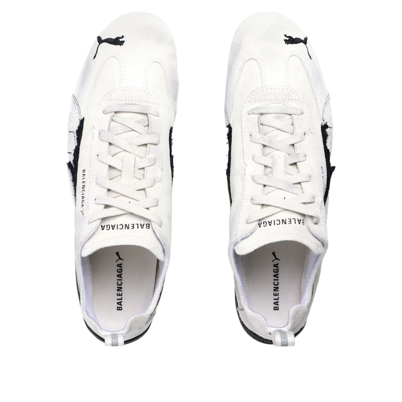 Balenciaga x Puma Speedcat Suede Distressed White Black 6 Balenciaga x Puma Speedcat Suede Distressed White Black