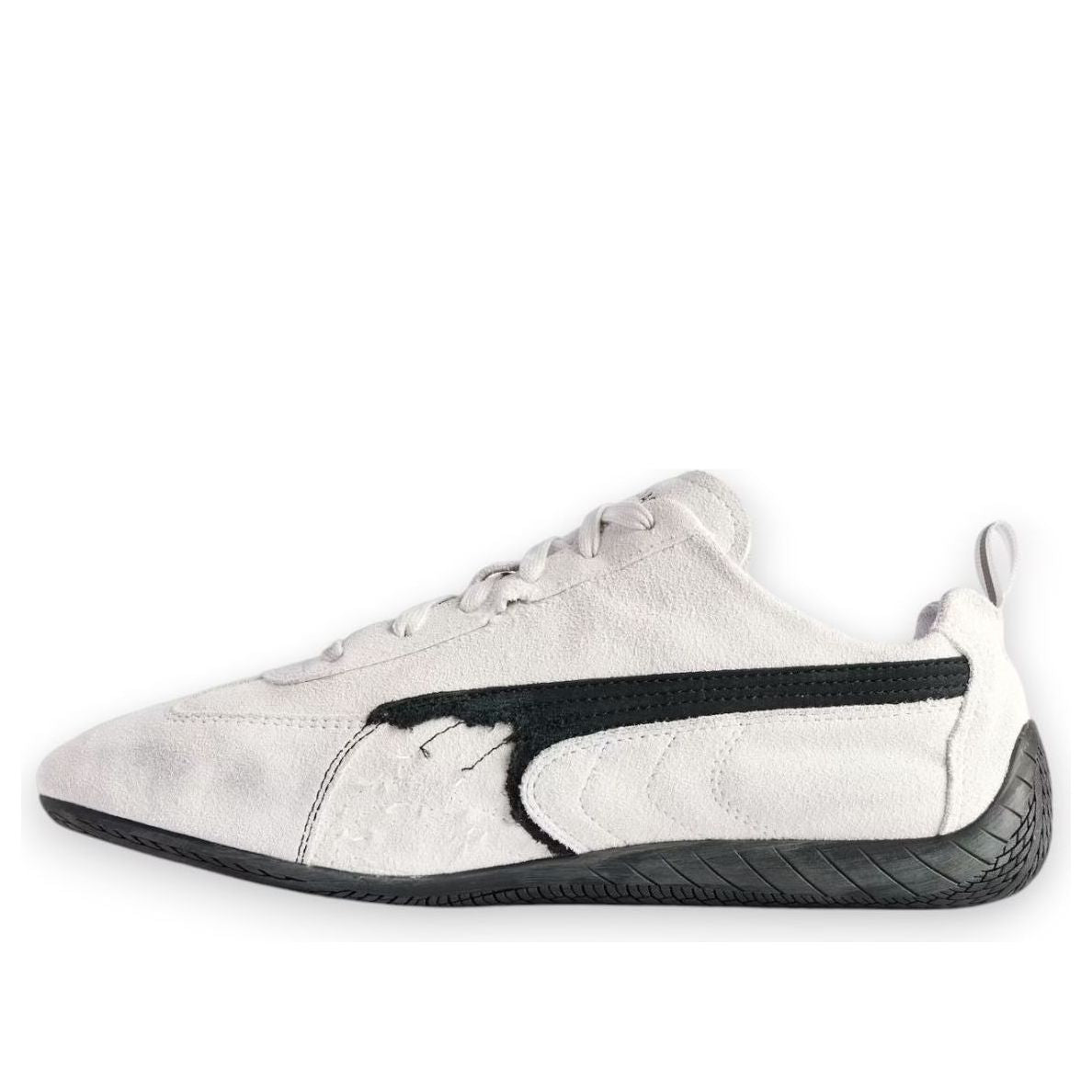 Balenciaga x Puma Speedcat Suede Distressed White Black 3 Balenciaga x Puma Speedcat Suede Distressed White Black