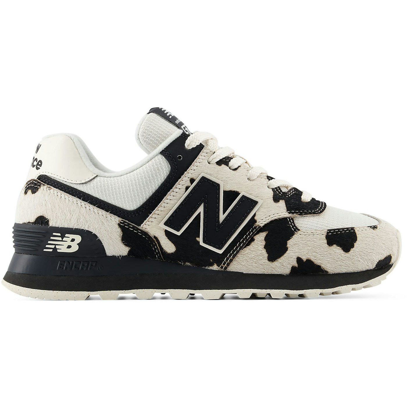 New Balance 574 Cow Print Black Linen (Womens)