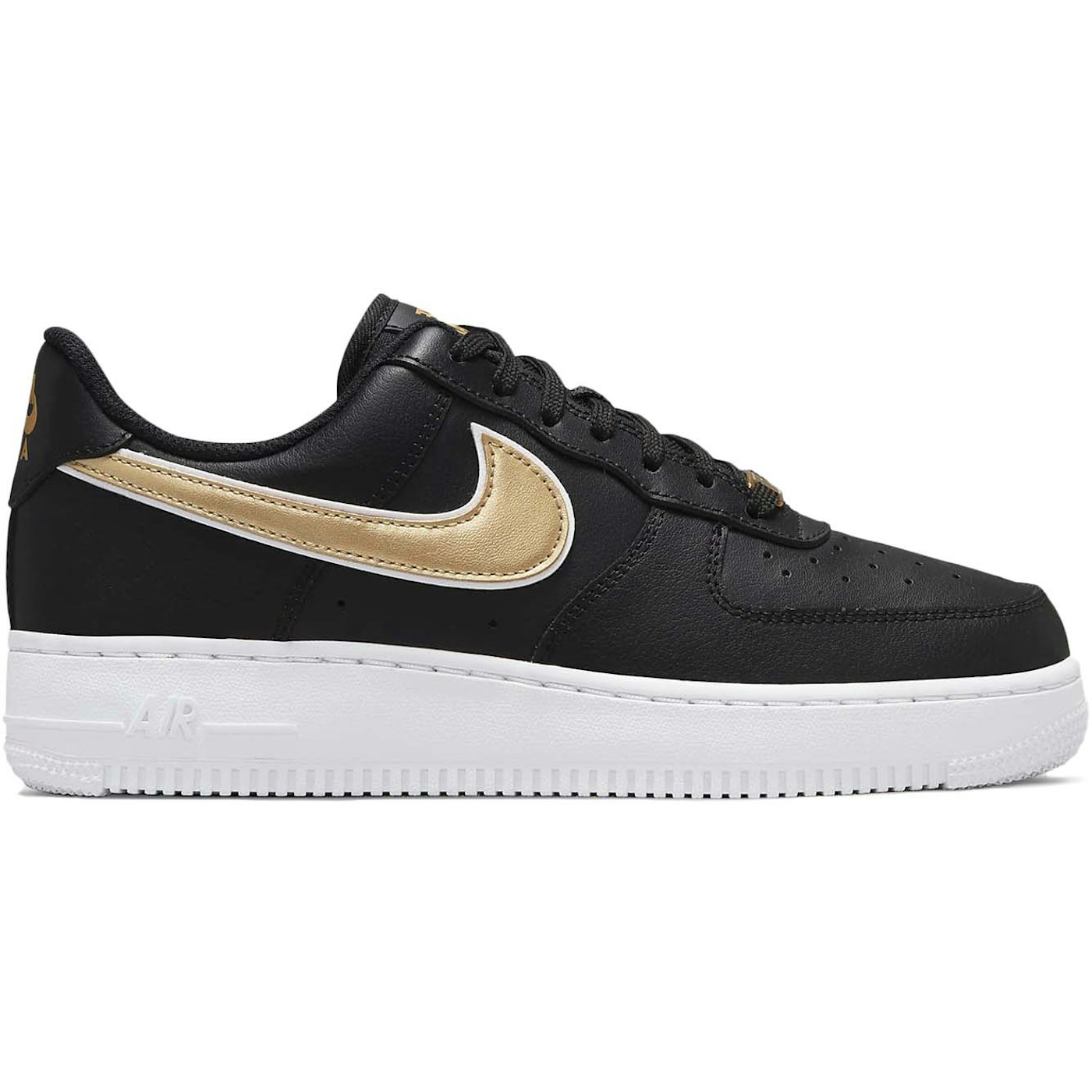 Nike Air Force 1 Low 07 Essential Black Metallic Gold (Womens)