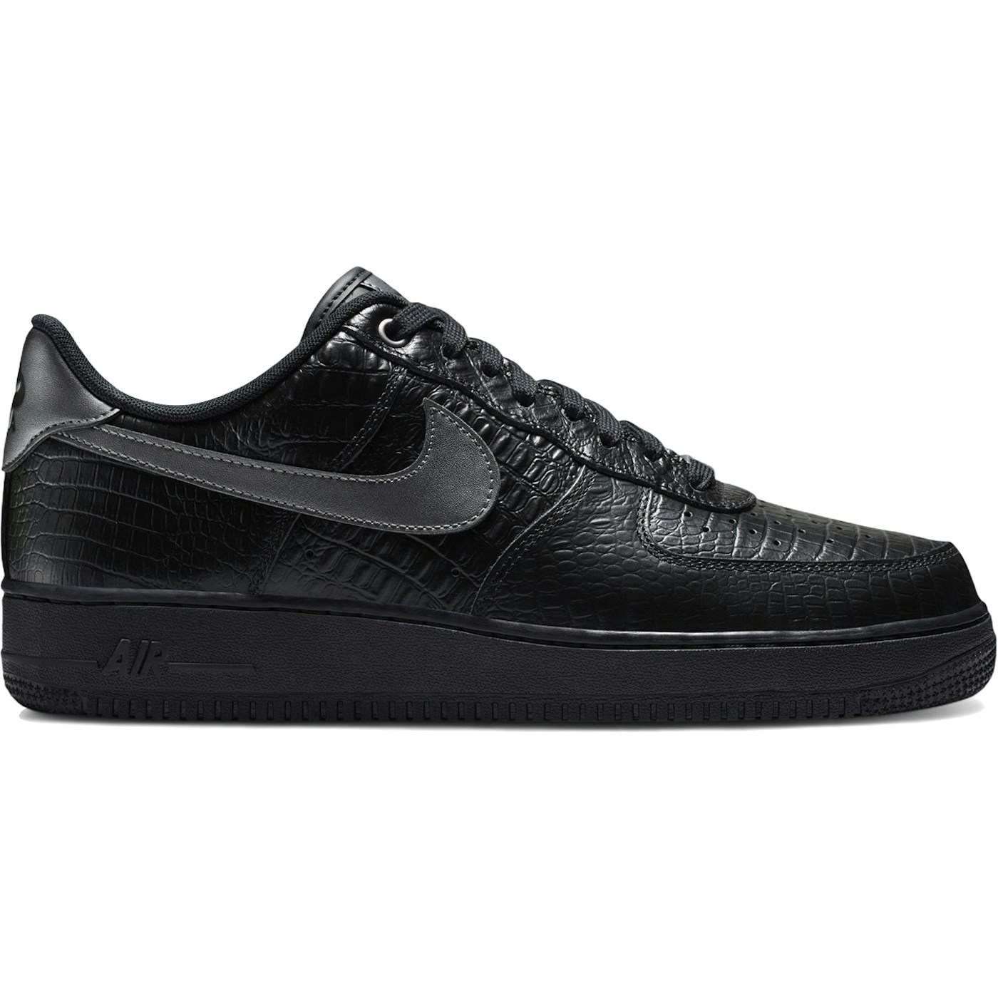 Nike Air Force 1 Low Black Metallic Dark Grey Croc