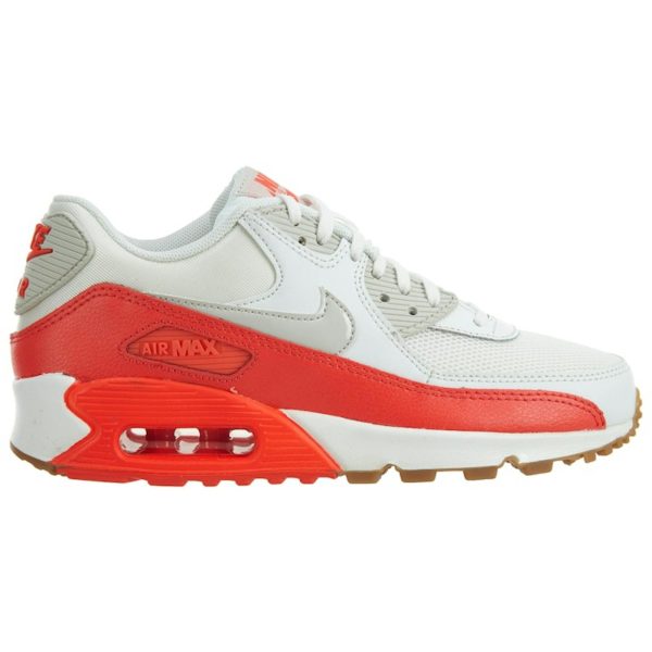 Nike Air Max 90 Essential Summit White Light Brown-Bright Crimson (Womens)
