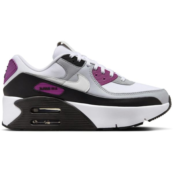 Nike Air Max 90 LV8 White Bold Berry Wolf Grey Photon Dust (Womens)