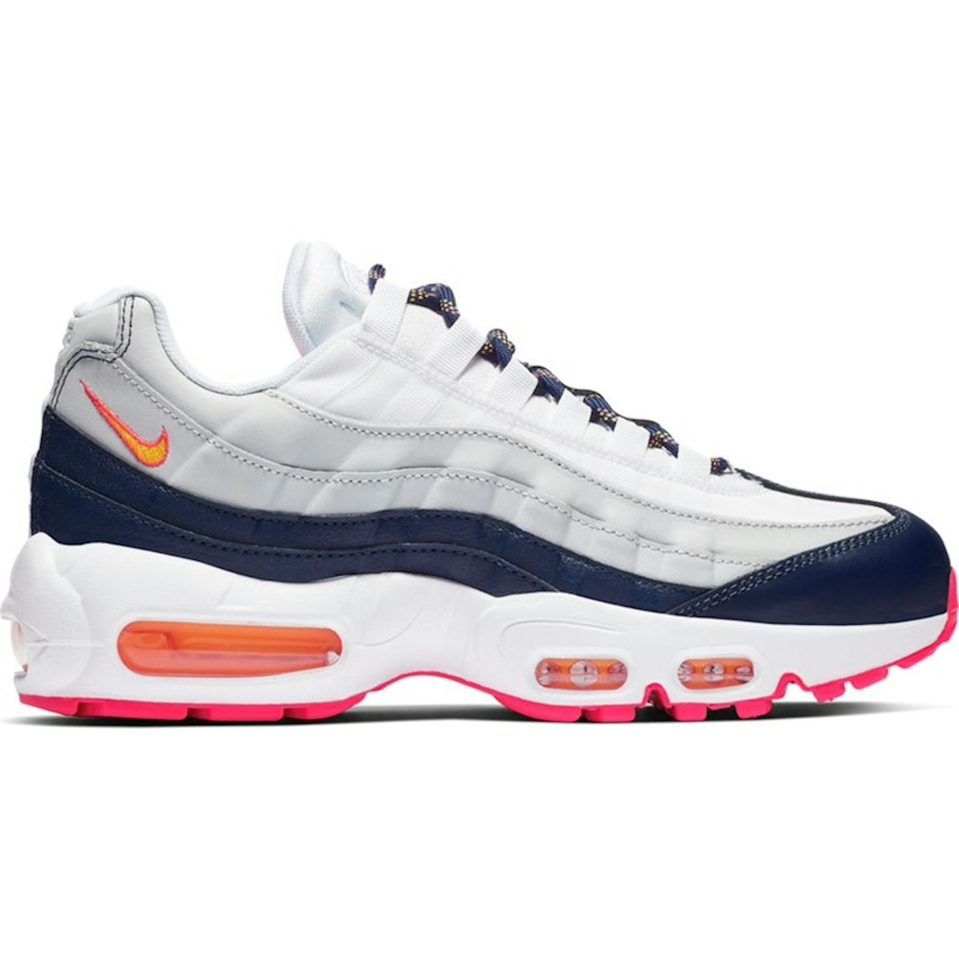 Nike Air Max 95 Midnight Navy Pure Platinum Laser Orange (Womens)