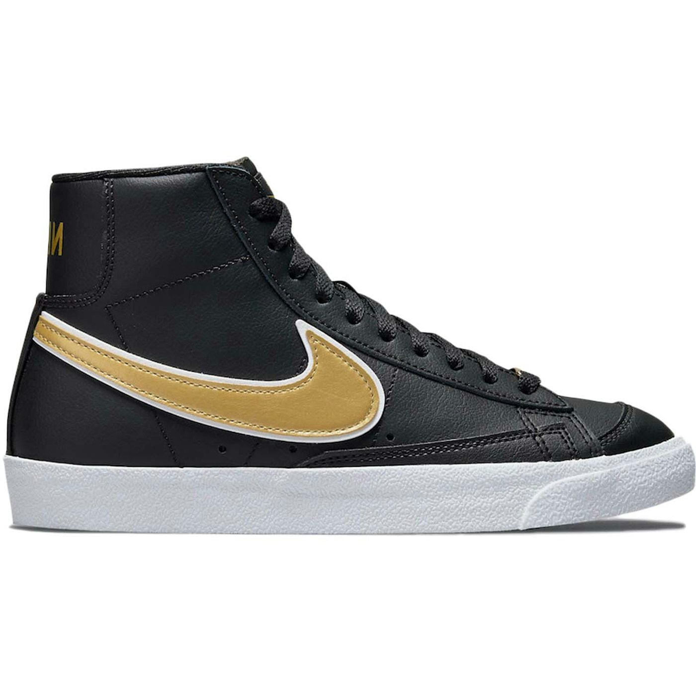 Nike Blazer Mid 77 Essential Black Metallic Gold (Womens)