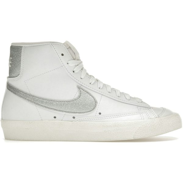 Nike Blazer Mid 77 Essential White Metallic Silver (Womens)