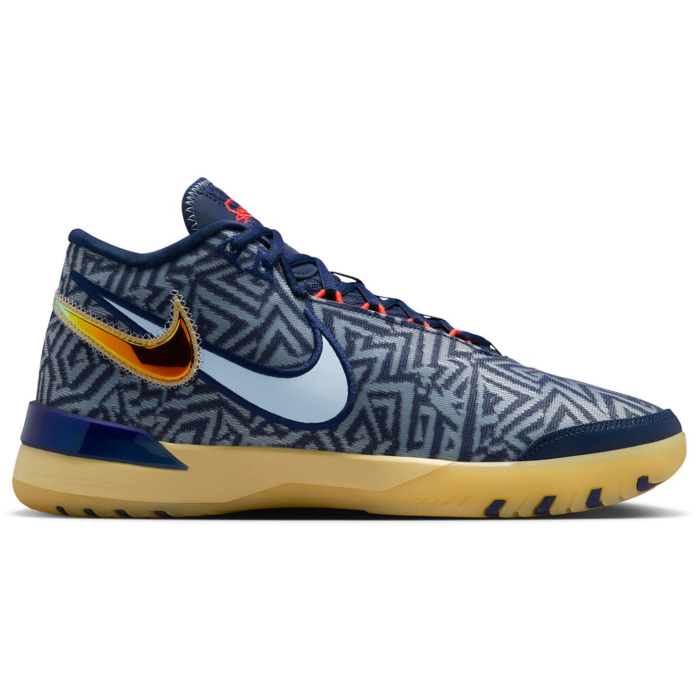 Nike LeBron NXXT Genisus Midnight Navy Soft Yellow Bright Crimson Light Armory Blue