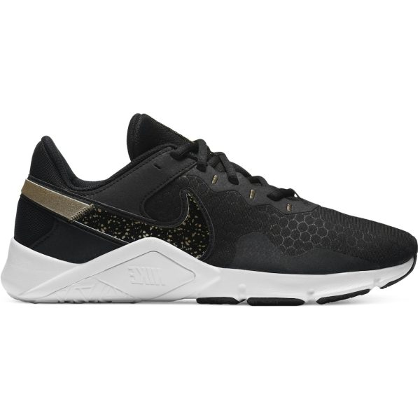 Nike Legend Essential 2 Premium Black White Metallic Gold Grain (Womens)
