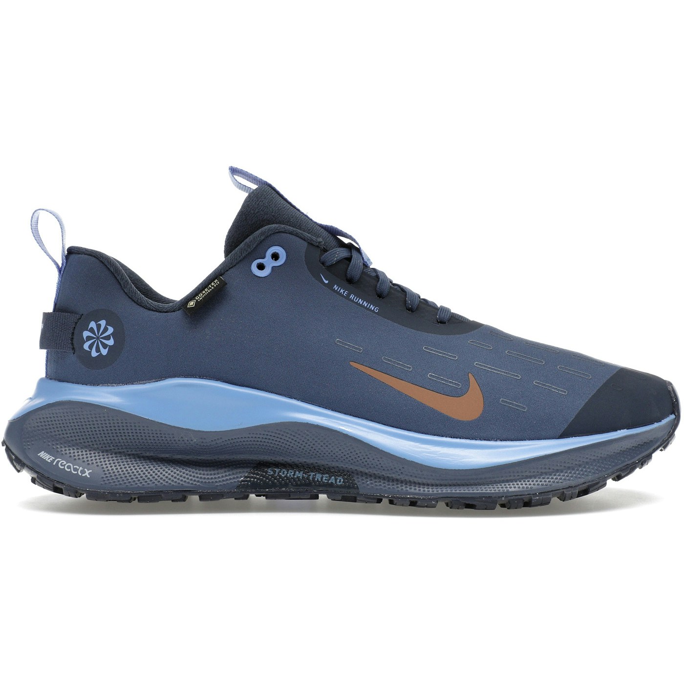 Nike React Infinity Run 4 Gore-Tex Thunder Blue Diffused Blue Royal Pulse Metallic Red Bronze (Womens)
