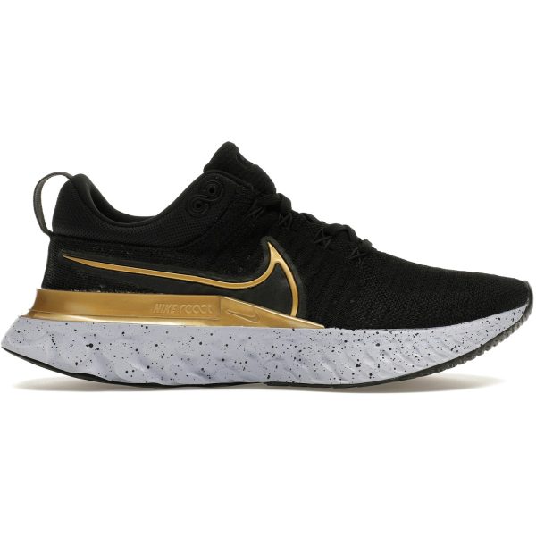 Nike React Infinity Run Flyknit 2 Black Metallic Gold (Womens)