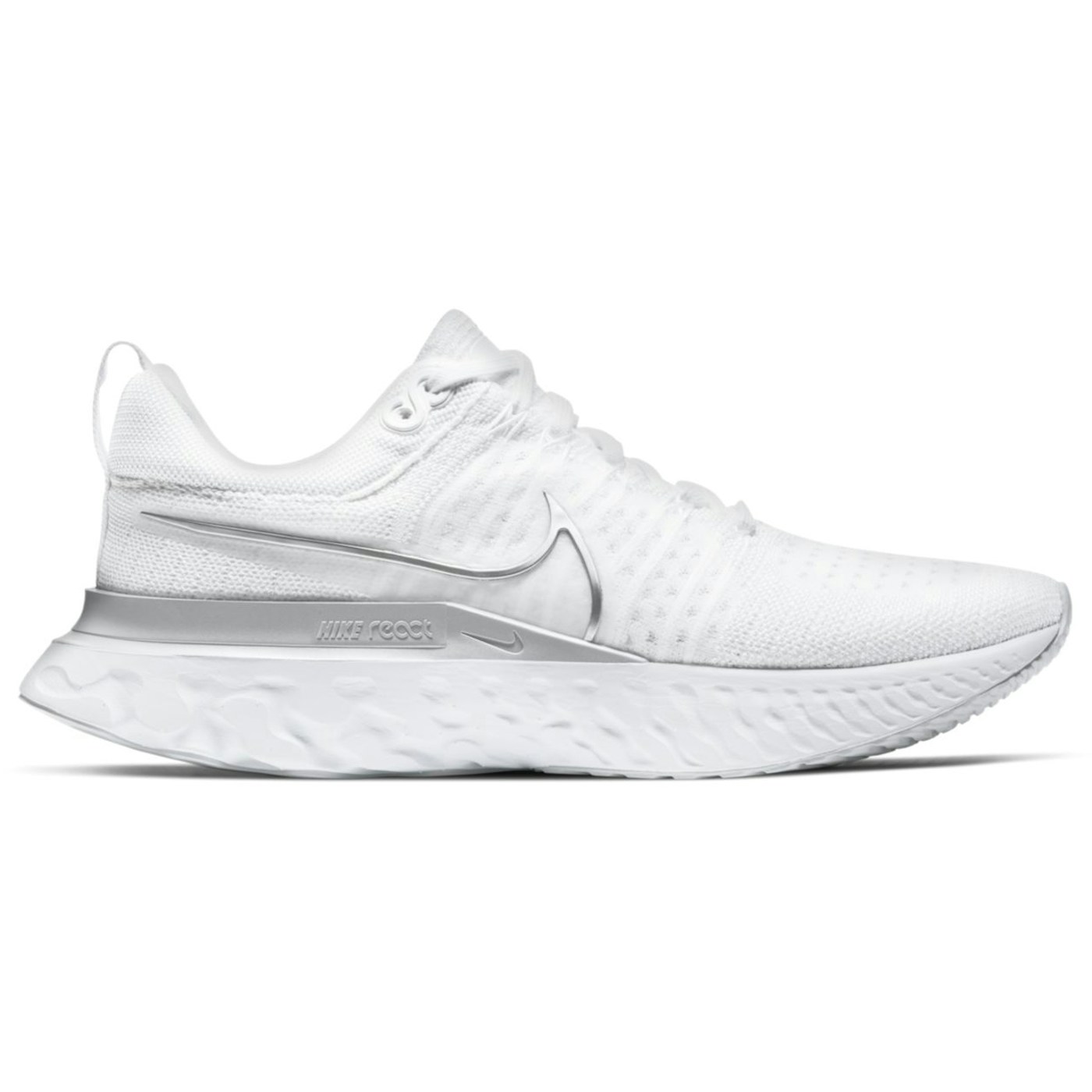 Nike React Infinity Run Flyknit 2 White Metallic Silver (Womens)