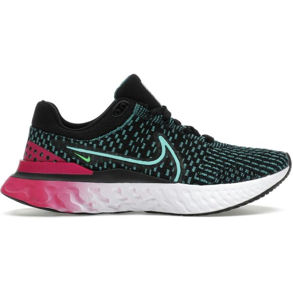 Nike React Infinity Run Flyknit 3 Black Pink Turquoise (Womens)