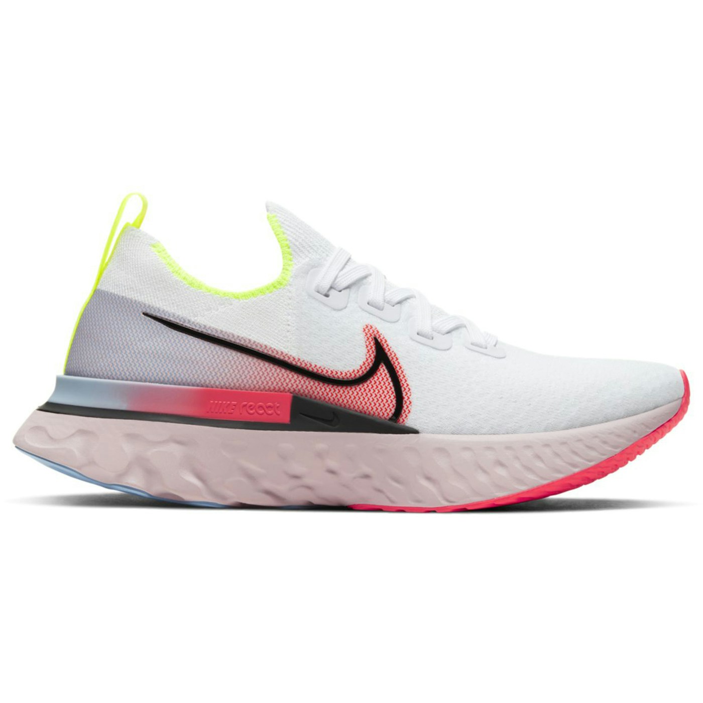 Nike React Infinity Run Flyknit White Laser Crimson (Womens)