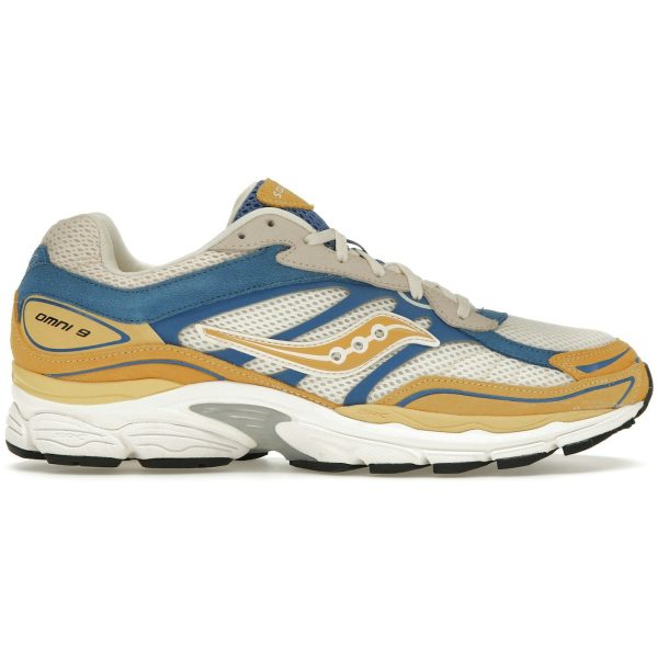 Saucony ProGrid Omni 9 Premium Cream Yellow Royal Blue