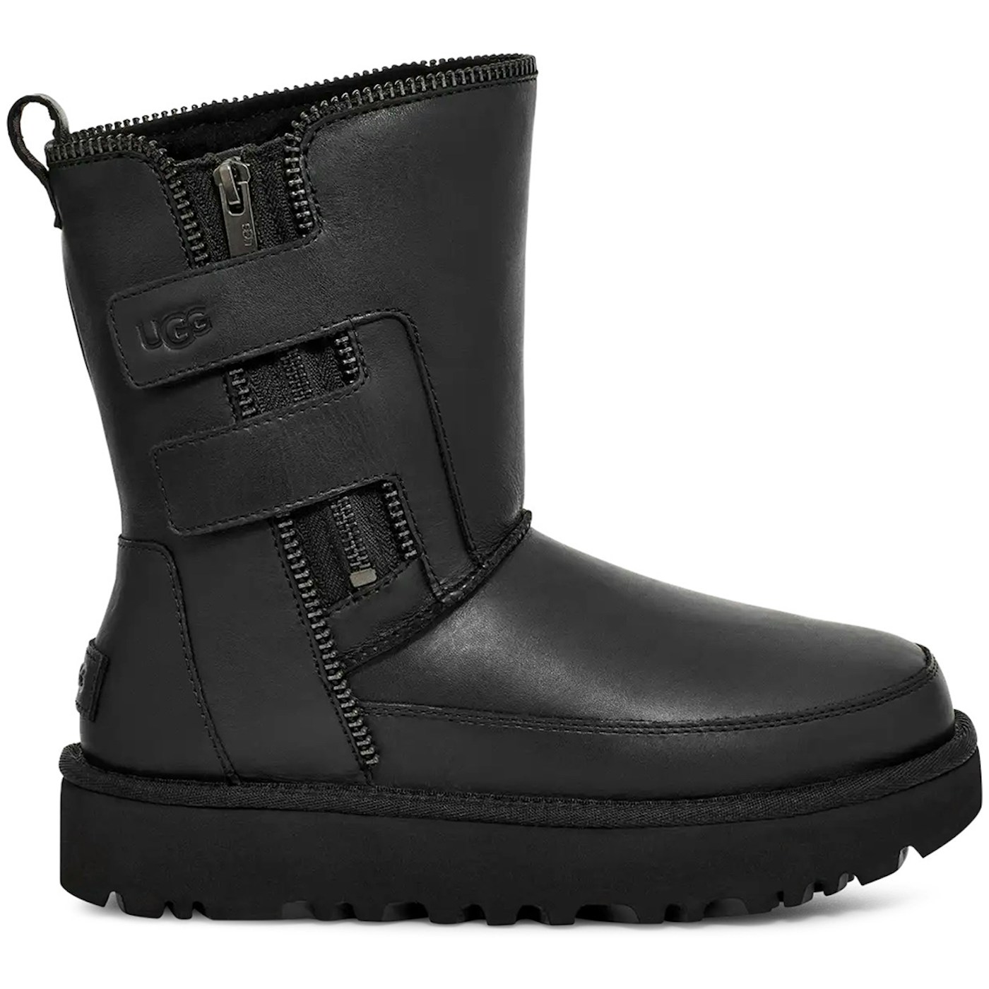 UGG Classic Short Moto Boot Black (Womens) 3 UGG Classic Short Moto Boot Black (Womens)