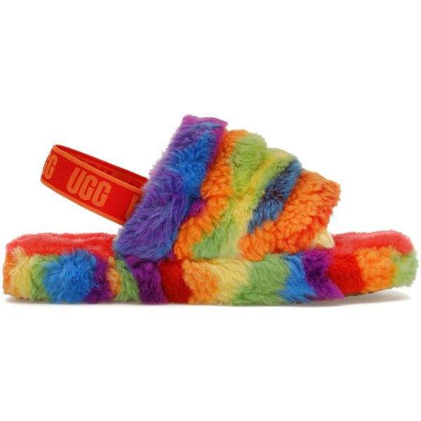 UGG Fluff Yeah Slide Rainbow Stripes (Kids)