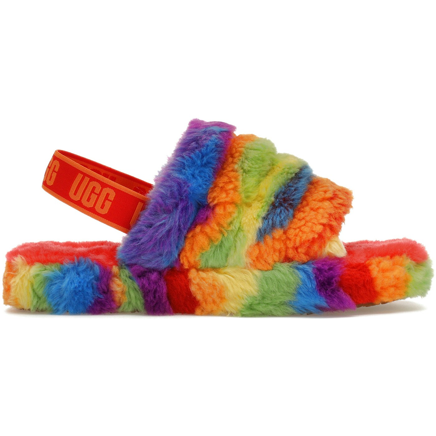 UGG Fluff Yeah Slide Rainbow Stripes (Kids) 3 UGG Fluff Yeah Slide Rainbow Stripes (Kids)