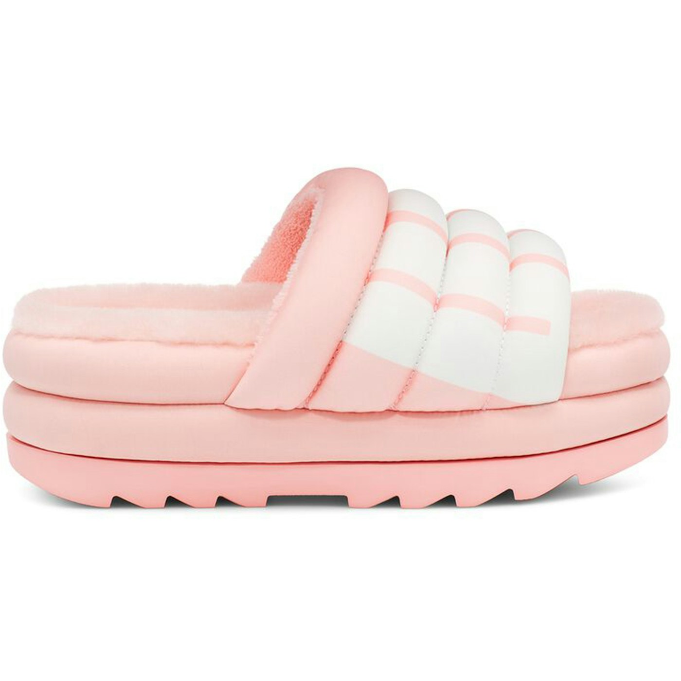 UGG Maxi Slide Logo Pink Scallop (Womens)
