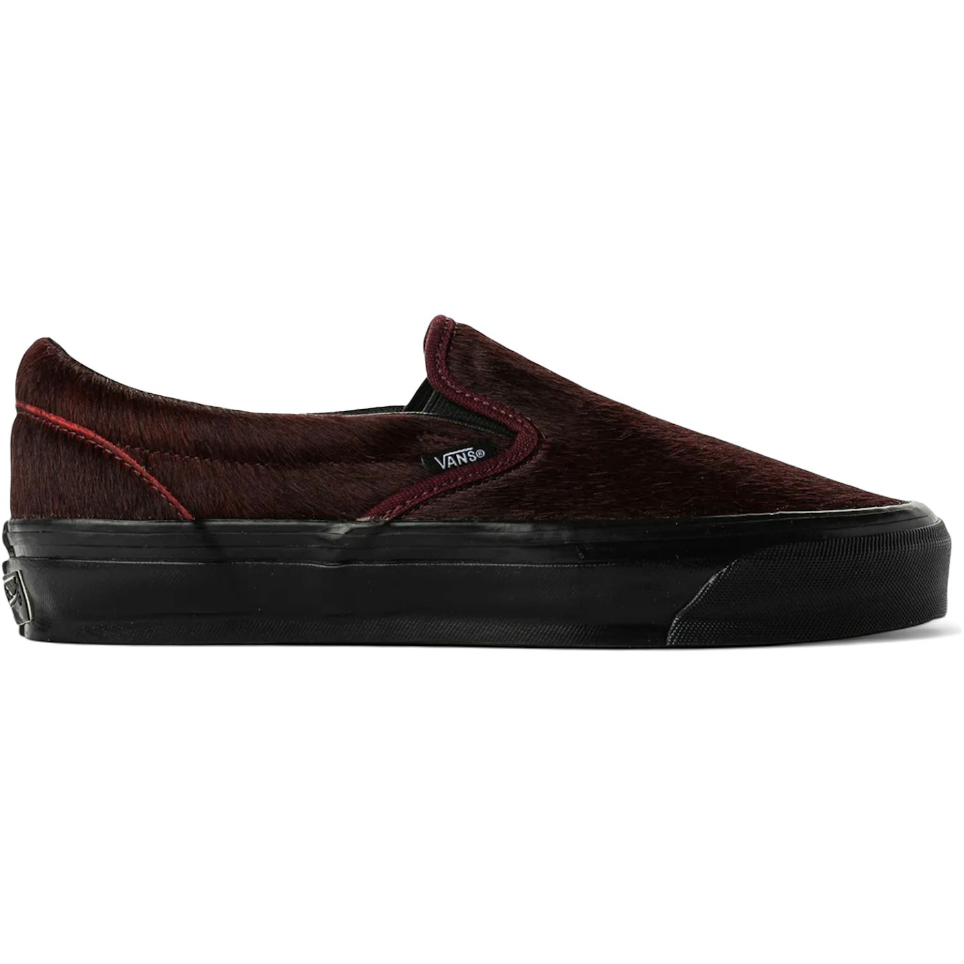Vans Classic Slip-On 98 LX Pony Hair Burgundy Black