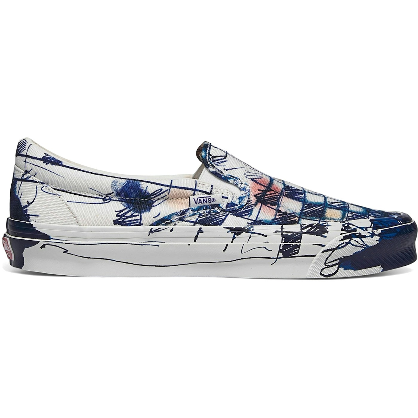 Vans Classic Slip-On LX Connor Tingley Checkerboard White Blue 2 Vans Classic Slip-On LX Connor Tingley Checkerboard White Blue