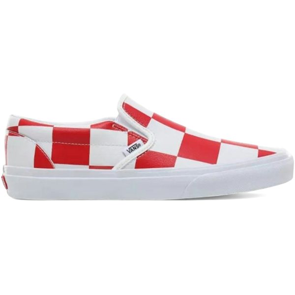 Vans Classic Slip-On Leather Check White Racing Red