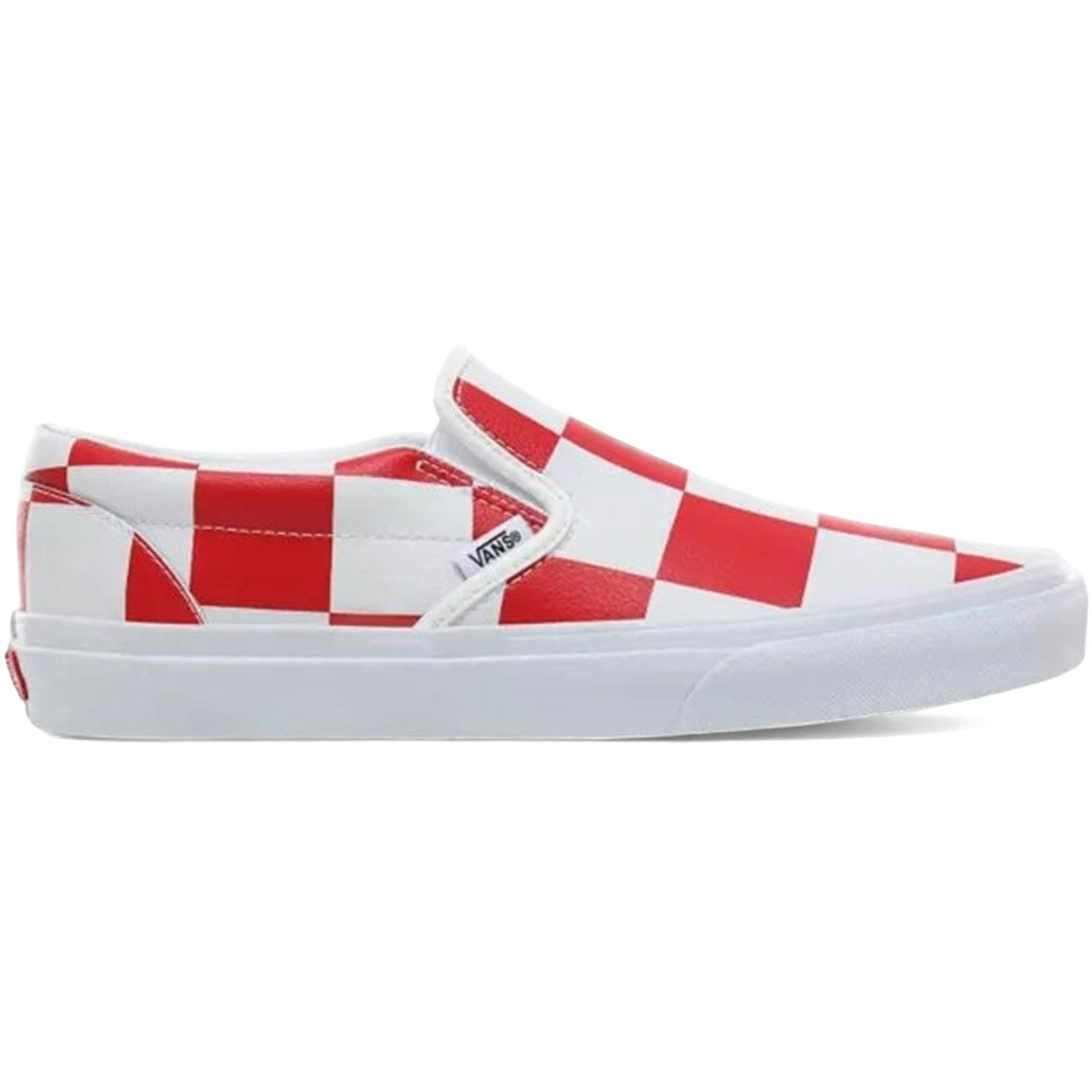 Vans Classic Slip-On Leather Check White Racing Red