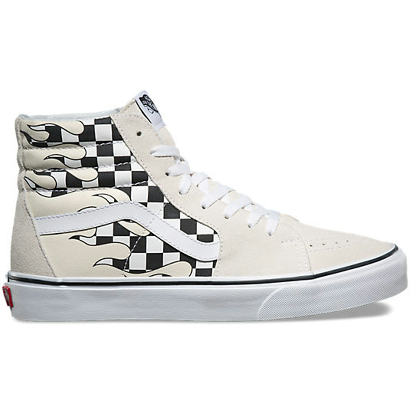 Vans Sk8-Hi Checkerboard Flame White