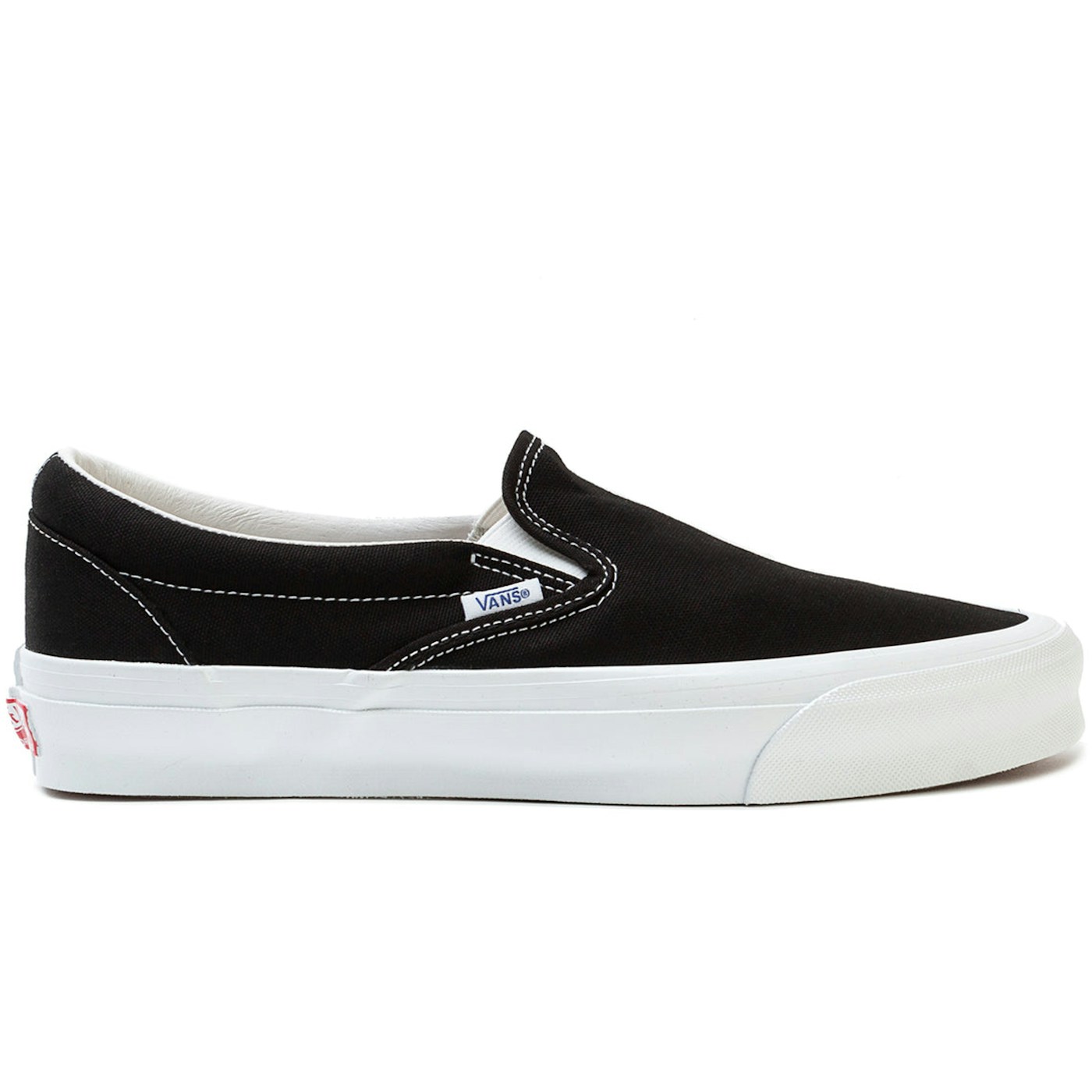 Vans Vault OG Classic Slip-On LX Canvas Black White 1 Vans Vault OG Classic Slip-On LX Canvas Black White