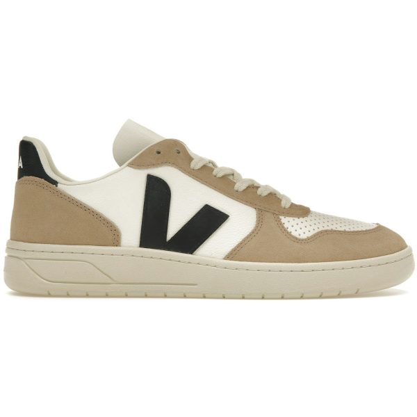 Veja V-10 Chromefree Leather White Black Sahara
