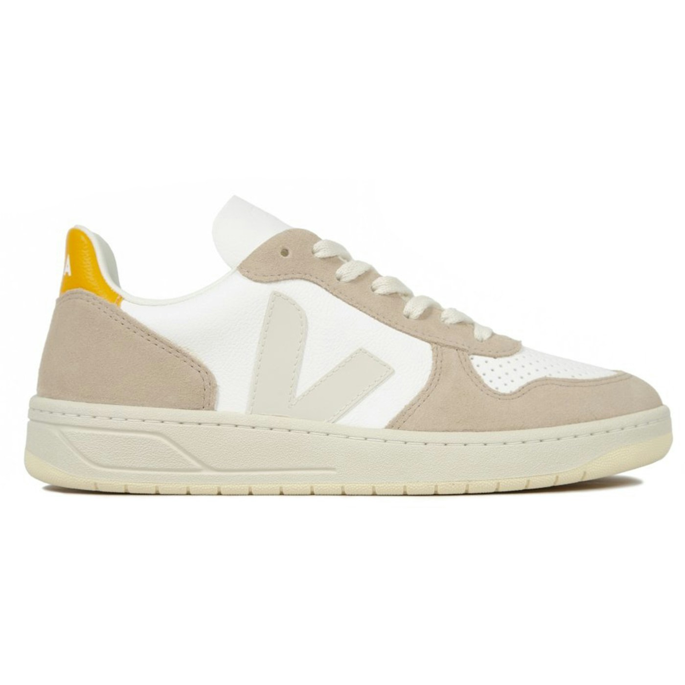 Veja V-10 Chromefree Leather White Sahara Ouro (Womens)