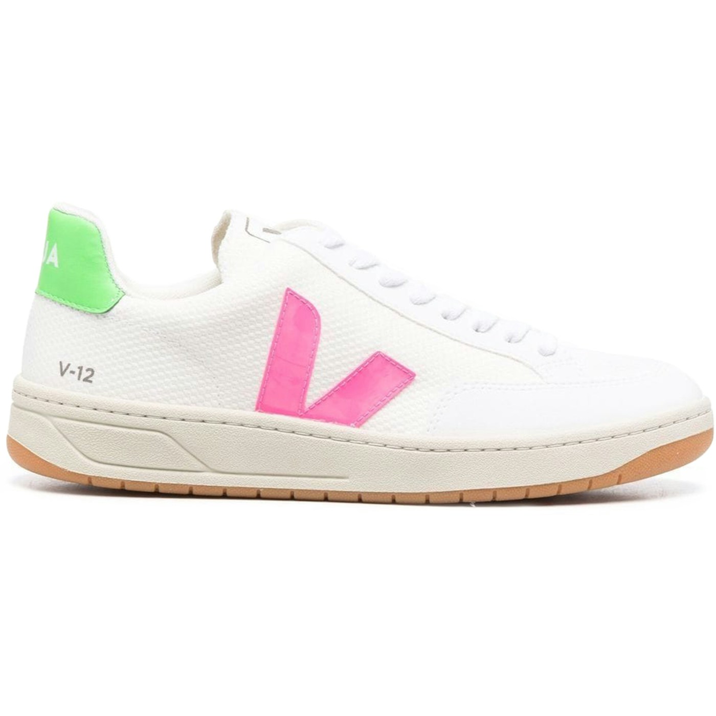 Veja V-12 B-Mesh White Green Pink