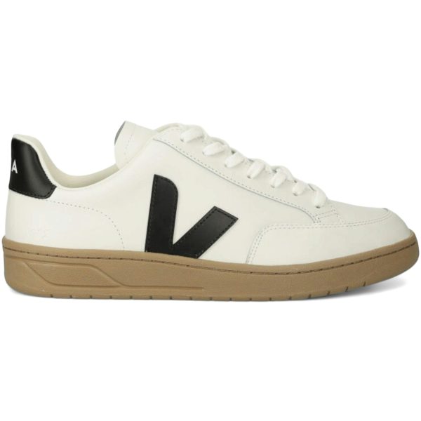 Veja V-12 Leather Extra White Black Dune