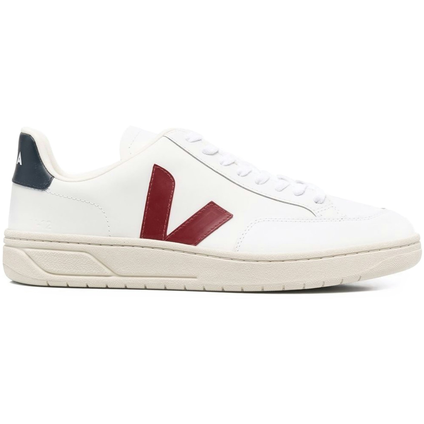 Veja V-12 Leather White Marsala Nautica 2 Veja V-12 Leather White Marsala Nautica