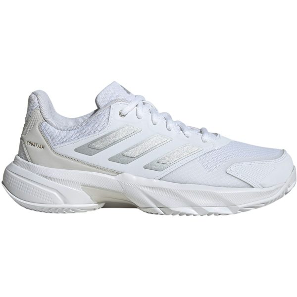 adidas Courtjam Control 3 Clay Cloud White Silver Metallic Grey One (Womens)