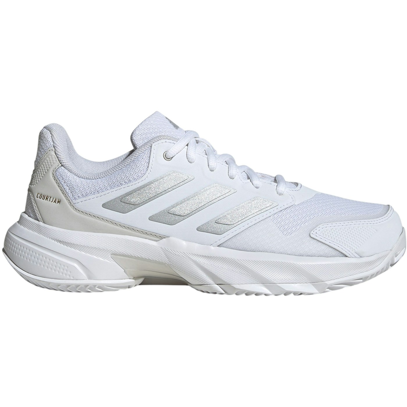 adidas Courtjam Control 3 Clay Cloud White Silver Metallic Grey One (Womens)