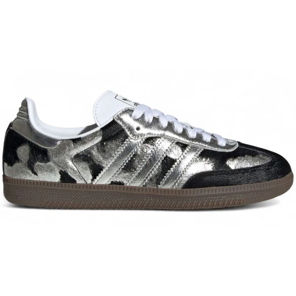 adidas Samba OG Black Pony Hair Silver Metallic (Womens)