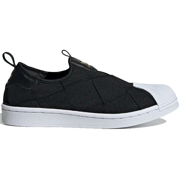 adidas Superstar Slip-On Core Black Cloud White Pink (Womens)