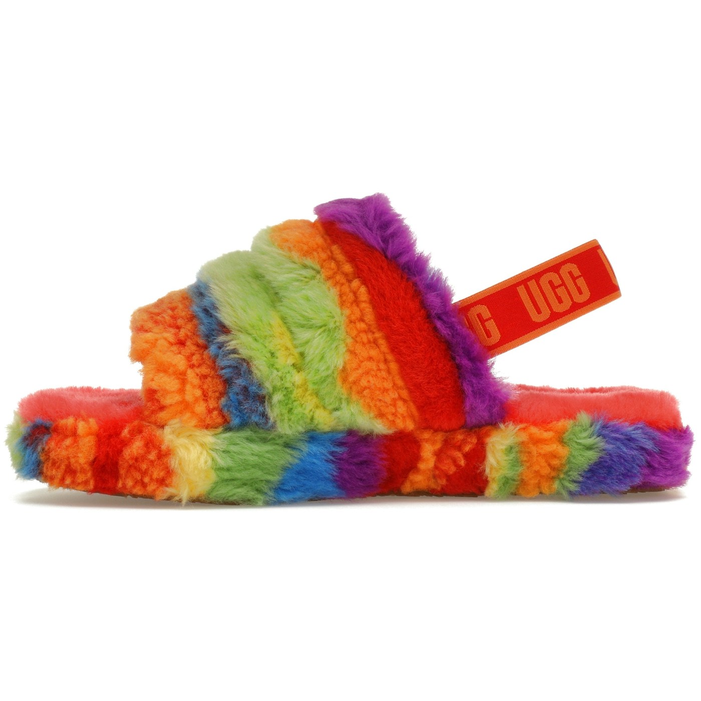 UGG Fluff Yeah Slide Rainbow Stripes (Kids) 5 UGG Fluff Yeah Slide Rainbow Stripes (Kids)